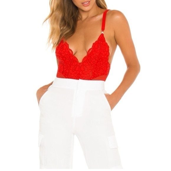 NWT HAH Hot as Hell Cheap and Cheerful Blood Orange Lace Bodysuit - Picture 3 of 11
